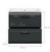 Waschtisch-Set >Ice< in Nox Oak / Schwarz - 60x55x46cm (BxHxT)
