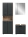 Badezimmer-Set >Ice< in Nox Oak / Schwarz - 135x185x30cm (BxHxT)