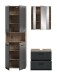 Badezimmer-Set >Ice< in Nox Oak / Schwarz - 135x185x30cm (BxHxT)