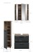 Badezimmer-Set >Ice< in Nox Oak / Schwarz - 105x185x30cm (BxHxT)
