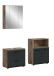 Badezimmer-Set >Ice< in Nox Oak / Schwarz - 135x185x30cm (BxHxT)