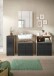 Badezimmer-Set >Ice< in Nox Oak / Schwarz - 180x185x30cm (BxHxT)