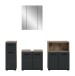 Badezimmer-Set >Ice< in Nox Oak / Schwarz - 180x185x30cm (BxHxT)