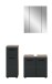 Badezimmer-Set >Ice< in Nox Oak / Schwarz - 105x185x30cm (BxHxT)