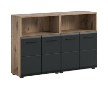 Badezimmer-Set >Ice< in Nox Oak / Schwarz - 120x80x30cm (BxHxT)