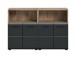 Badezimmer-Set >Ice< in Nox Oak / Schwarz - 120x80x30cm (BxHxT)