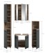Badezimmer-Set >Ice< in Nox Oak / Schwarz - 150x185x30cm (BxHxT)