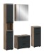 Badezimmer-Set >Ice< in Nox Oak / Schwarz - 150x185x30cm (BxHxT)