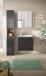 Badezimmer-Set >Ice< in Nox Oak / Schwarz - 105x185x46cm (BxHxT)