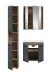 Badezimmer-Set >Ice< in Nox Oak / Schwarz - 105x185x46cm (BxHxT)