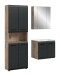 Badezimmer-Set >Ice< in Nox Oak / Schwarz - 135x185x46cm (BxHxT)