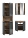 Badezimmer-Set >Ice< in Nox Oak / Schwarz - 135x185x46cm (BxHxT)