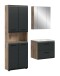 Badezimmer-Set >Ice< in Nox Oak / Schwarz - 135x185x46cm (BxHxT)