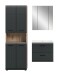 Badezimmer-Set >Ice< in Nox Oak / Schwarz - 135x185x46cm (BxHxT)