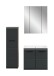 Badezimmer-Set >Ice< in Nox Oak / Schwarz - 105x185x46cm (BxHxT)
