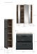 Badezimmer-Set >Ice< in Nox Oak / Schwarz - 105x185x46cm (BxHxT)