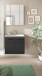 Badezimmer-Set >Ice< in Nox Oak / Schwarz - 60x185x46cm (BxHxT)
