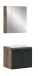 Badezimmer-Set >Ice< in Nox Oak / Schwarz - 60x185x46cm (BxHxT)