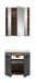 Badezimmer-Set >Ice< in Nox Oak / Schwarz - 60x185x46cm (BxHxT)