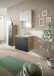 Badezimmer-Set >Ice< in Nox Oak / Schwarz - 60x185x46cm (BxHxT)