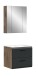 Badezimmer-Set >Ice< in Nox Oak / Schwarz - 60x185x46cm (BxHxT)