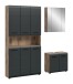 Badezimmer-Set >Ice< in Nox Oak / Schwarz - 165x185x46cm (BxHxT)