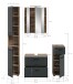 Badezimmer-Set >Ice< in Nox Oak / Schwarz - 150x185x46cm (BxHxT)
