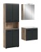 Badezimmer-Set >Ice< in Nox Oak / Schwarz - 135x185x46cm (BxHxT)