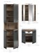Badezimmer-Set >Ice< in Nox Oak / Schwarz - 135x185x46cm (BxHxT)