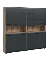 Badezimmer-Set >Ice< in Nox Oak / Schwarz -...
