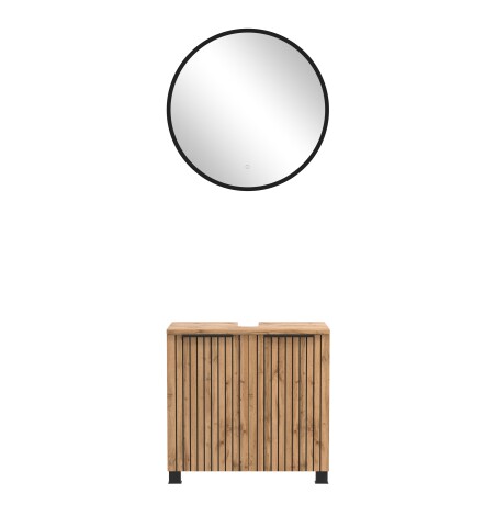 Badmöbel-Set >Nizza< (2-tlg.) in Wotaneiche - 60x35cm (BxT)
