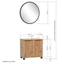 Badmöbel-Set >Nizza< (2-tlg.) in Wotaneiche - 60x35cm (BxT)