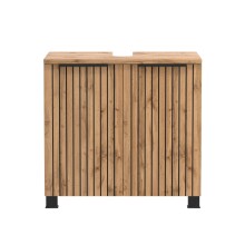 Badmöbel-Set >Nizza< (2-tlg.) in Wotaneiche - 60x35cm (BxT)