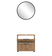 Badmöbel-Set >Nizza< (2-tlg.) in Wotaneiche - 60x35cm (BxT)