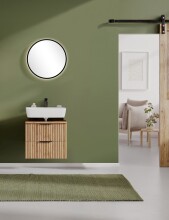 Badmöbel-Set >Nizza< (2-tlg.) in Wotaneiche - 60x35cm (BxT)
