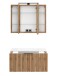 Waschtisch-Set >Nizza< (2-tlg.) in Wotaneiche, schwarz - 80x200x47cm (BxHxT)