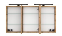 Waschtisch-Set >Nizza< (2-tlg.) in Wotaneiche, schwarz - 120x200x47cm (BxHxT)