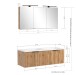 Waschtisch-Set >Nizza< (2-tlg.) in Wotaneiche, schwarz - 120x200x47cm (BxHxT)