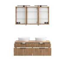 Waschtisch-Set >Nizza< in Wotaneiche, schwarz - 120x200x47cm (BxHxT)