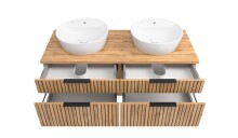 Waschtisch-Set >Nizza< in Wotaneiche, schwarz - 120x200x47cm (BxHxT)
