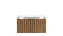 Waschtisch-Set >Nizza< (2-tlg.) in Wotaneiche, schwarz - 80x200x47cm (BxHxT)