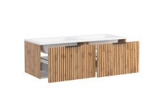 Waschtisch-Set >Nizza< (2-tlg.) in Wotaneiche, schwarz - 120x200x47cm (BxHxT)