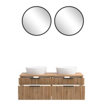 Waschtisch-Set >Nizza< (2-tlg.) in Wotaneiche, schwarz - 120x200x47cm (BxHxT)