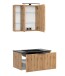 Waschtisch-Set >Nizza< (2-tlg.) in Wotaneiche, schwarz - 80x200x47cm (BxHxT)
