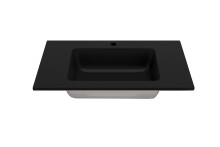 Waschtisch-Set >Nizza< (2-tlg.) in Wotaneiche, schwarz - 80x200x47cm (BxHxT)
