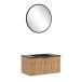 Waschtisch-Set >Nizza< (2-tlg.) in Wotaneiche, schwarz - 80x200x47cm (BxHxT)