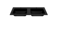 Waschtisch-Set >Nizza< (2-tlg.) in Wotaneiche, schwarz - 120x200x47cm (BxHxT)