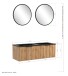 Waschtisch-Set >Nizza< (2-tlg.) in Wotaneiche, schwarz - 120x200x47cm (BxHxT)