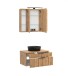 Waschtisch-Set >Nizza< (2-tlg.) in Wotaneiche, schwarz - 80x200x47cm (BxHxT)