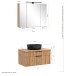 Waschtisch-Set >Nizza< (2-tlg.) in Wotaneiche, schwarz - 80x200x47cm (BxHxT)